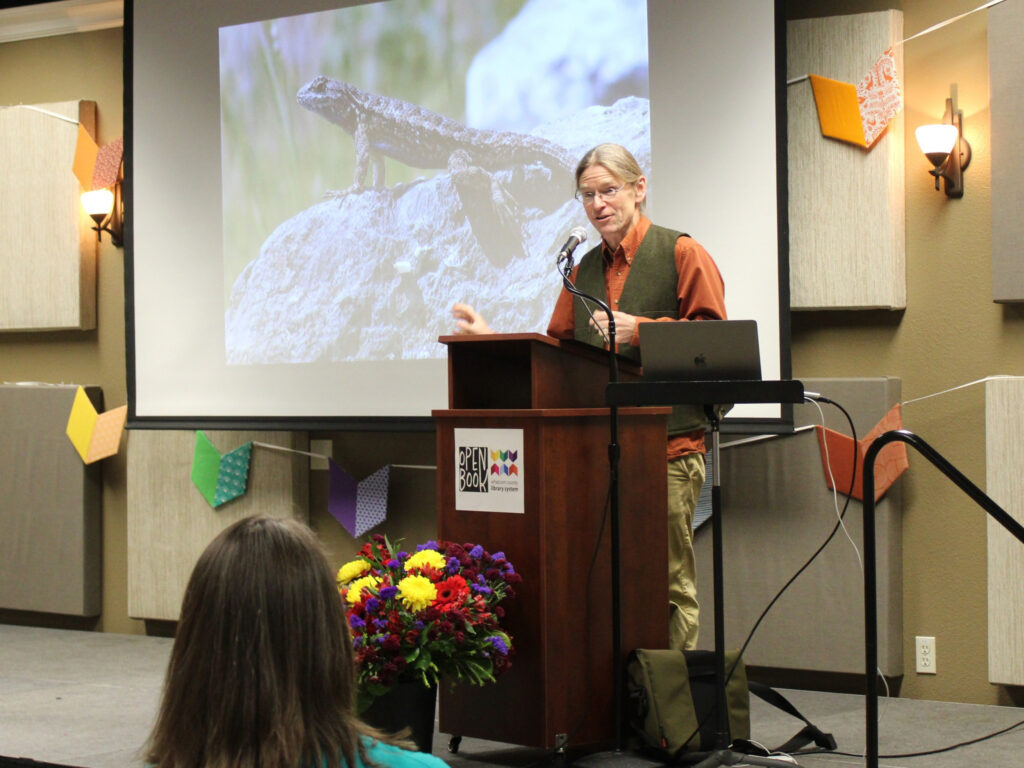 Thor Hanson speaking at Open Book Festival