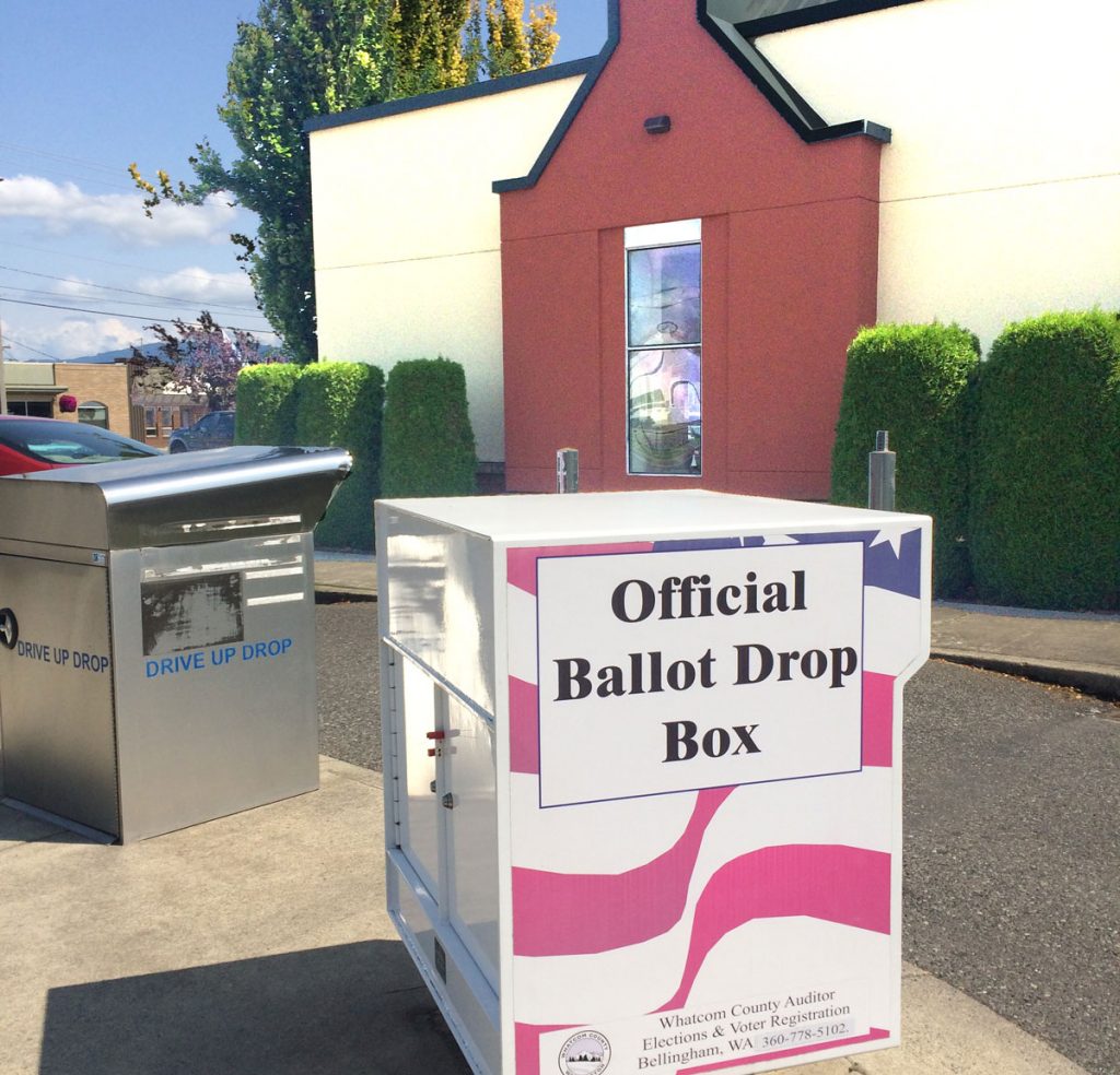 Ballot box at Lynden Library